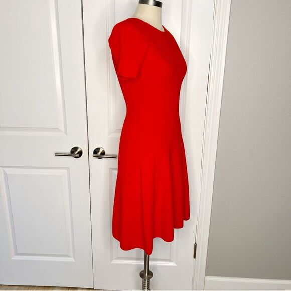 HUGO BOSS Fleala Knit Fit & Flare Dress Red Size Small - Picture 5 of 13
